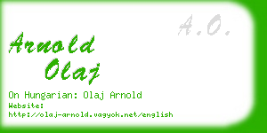 arnold olaj business card
